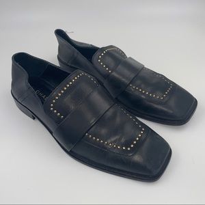 Alohas studded leather square toe loafers